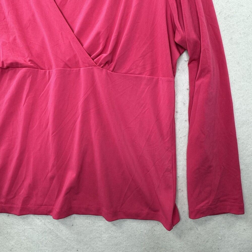 Lane Bryant 18/20 Babydoll Top Women’s Plus Size 1X Pink LS Stretch Blouse - Picture 9 of 11
